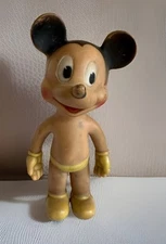 Vintage 1950's Mickey Mouse Squeak Toy Doll 10.5"  Sun Rubber Company