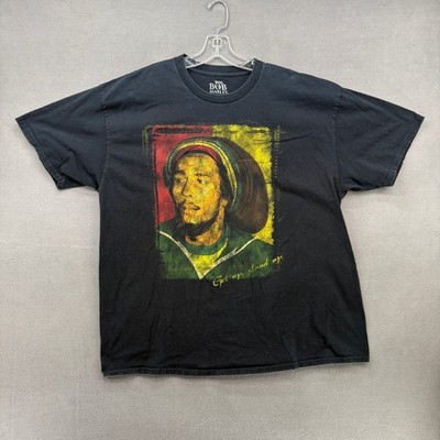 Bob Marley T-Shirt Mens 2XL Get Up Stand Up Graphic Black Reggae Music Tee 2012