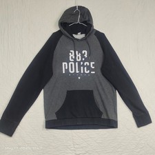 883 Police Men's Grey/Black Pullover Hoodie Extra Large (Flaws)