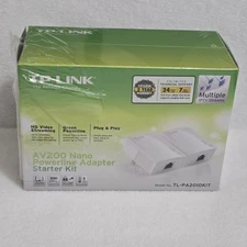 TP-Link AV200 Nano Powerline Adapter Starter Kit TL-PA2010KIT NEW