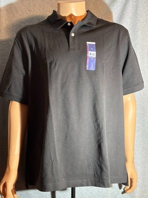 George Men s Black Pique Polo Short Sleeve Shirt Size 2XL (50-52) NEW