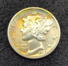 1935 P Mercury Dime - 90% Silver Coin - Beautiful Color/Toning