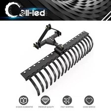 3 Pt Landscape Rake with Adjustable Steel Tines for CAT-0 Tractors