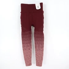 Xersion Ankle Leggings Womens Size S Burgundy Heathered Poly Blend Fitted NEW
