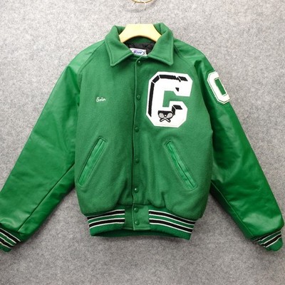 Dragons Tennis Varsity Jacket Mens M Green Wool Letterman Outdoor USA Made NEFF