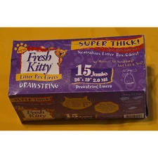 15 Fresh Kitty Jumbo Litter Box Liners Super Thick Durable Easy Clean-up Scented