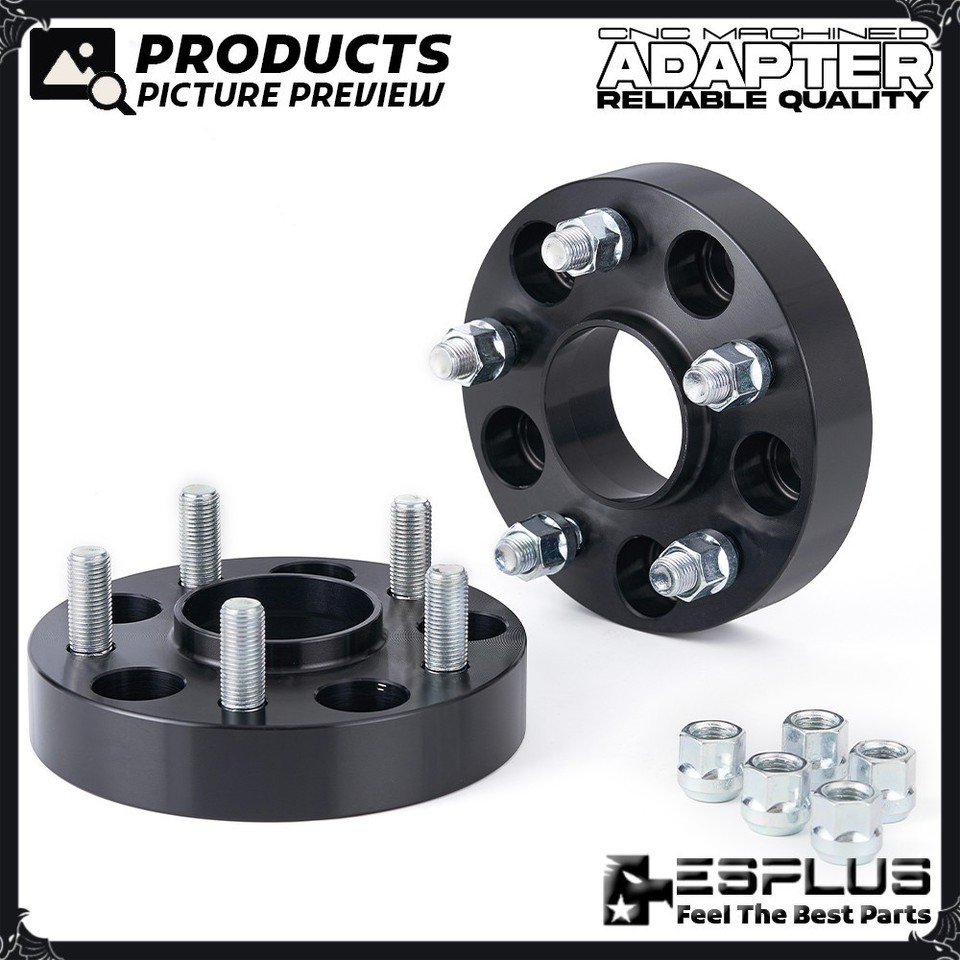 Set Of 4 Wheel Spacers For Mercedes - 1.25" Thick, 5x112 Bolt Pattern, 66.6mm Hub Bore, M14 Studs 3 thumbnail image