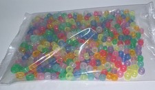 Plastic Pony Round Beads Multicolor Transparent Jewelry Making