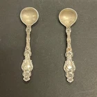 New ListingGorham La Scala Sterling Silver Salt Spoons Pair Antique 1902 Floral Ornate SP2