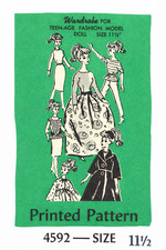 8 Barbie DOLL Sewing Patterns Vintage Mail Order Size 11.5"