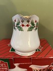 Christmas China Pearl NOEL Creamer And Sugar Bowl Gold Rim In Original Box — photo 3