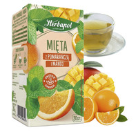 Herbapol Pfefferminztee Mit Orange & Mango 20 Teebeutel - Minze KräUtertee T