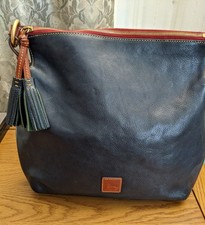 Dooney And Bourke Dark Navy Blue Florintine Twist Strap Hobo Bag