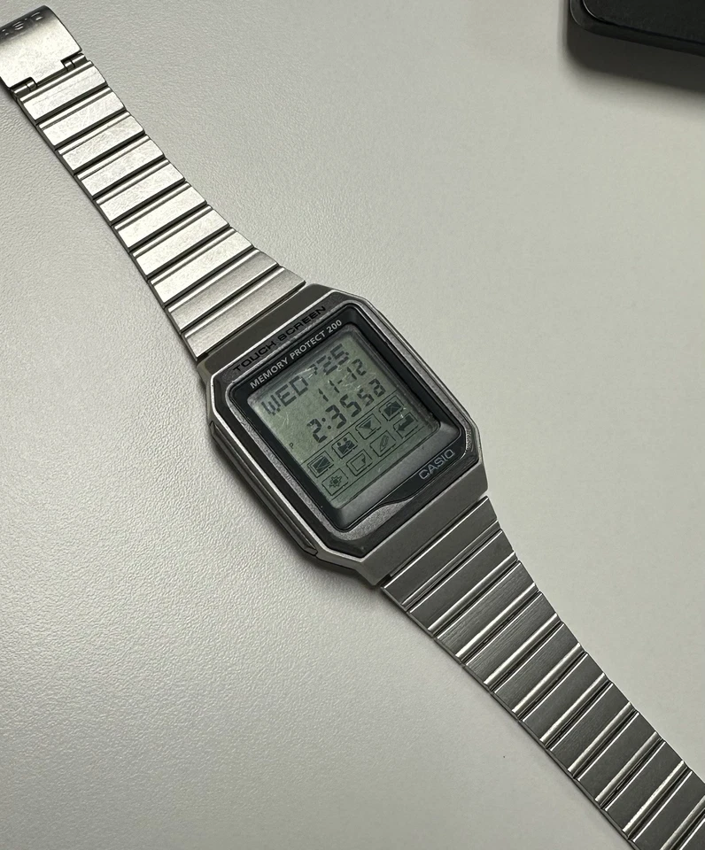 Vintage Casio VDB 200 Touch Screen Relógio Protetor de Memória Nova Bateria Funcionando! - Imagem 2 de 4