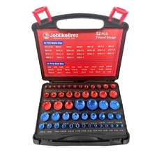 Thread Checker, 52pcs Nut and Bolt Thread Checker, 27 SAE & 25 Metric Box Set...