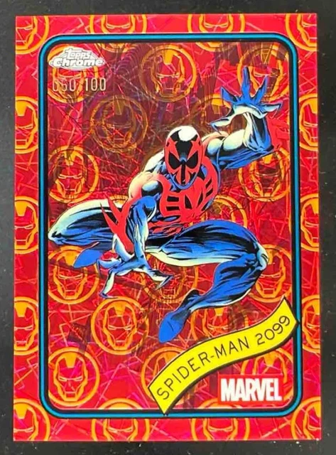 2025 Topps Chrome Marvel Iron Man Red & Gold Lazer #112 Spider-Man 2099 /100