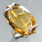 Handmade 34 ct+ Natural Citrine Quartz Ring 925 Sterling Silver Size 7 /R439873