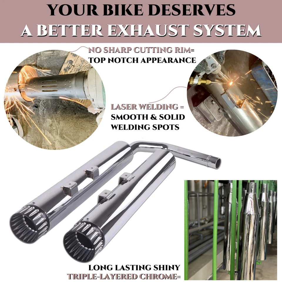SHARKROAD Exhaust for Kawasaki Vulcan Exhaust Updating, Vulcan Vaquero 1700 New - Image 3 of 4