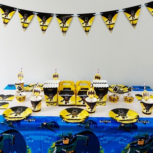Batman Party Tableware Birthday Decoration Supplies Plates Straws Flag Cloth Ebay