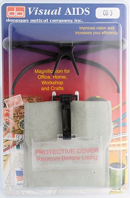 Donegan CO-3 Flip-Up Clip-On Binocular Magnifier Kit. 1.75X Magnification at 14''