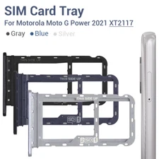 SIM Card Tray Holder Replacement For Motorola Moto G Power 2021 XT2117 Silver