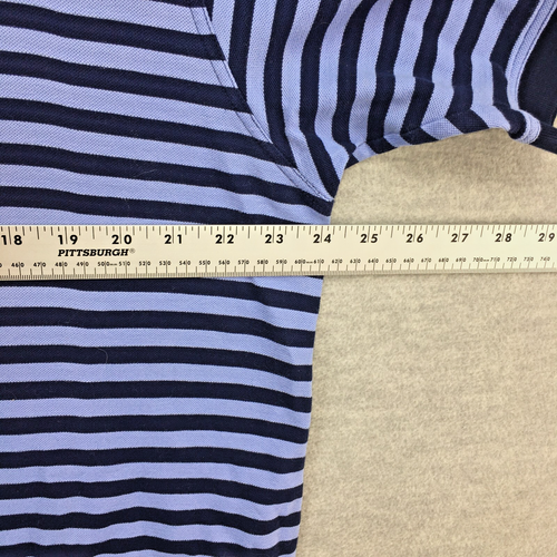 Masters Collection 60's Two Ply Mercerized Striped Polo Golf Shirt Men's XL Blue - Picture 5 of 7