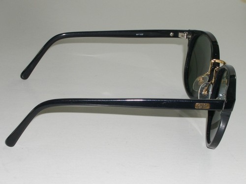 VINTAGE B&L RAY BAN W1102 BLACK CRYSTAL PREMIER IV ROUND TRADITIONAL SUNGLASSES - Picture 6 of 12