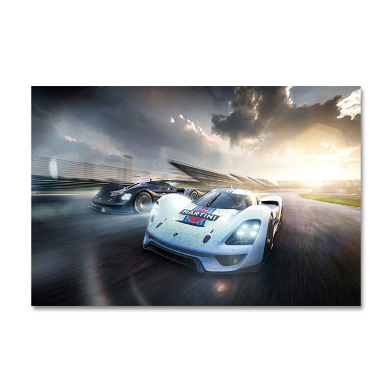 Tableaux course automobile pour salon moderne déco murale ado 50x70 cm
