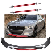 Carbon Fiber Look Front Bumper Lower Lip Spoiler Splitter For Dodge Charger SRT