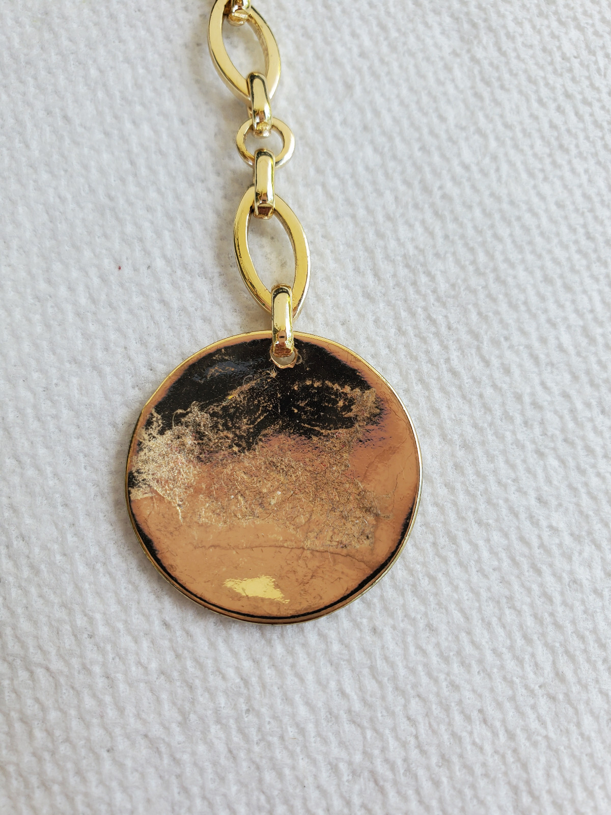 Signed CHICOS Gold Split Circle Bar Statement Nec… - image 3