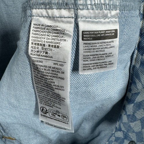 Levi's NEW Women Original Trucker Jacket Sz M Blue Jean Checkered Button Pockets - Picture 13 of 17