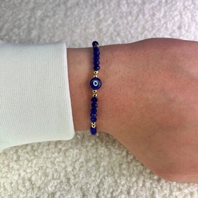 Blaues Böses Auge Armband Nazar, Mal De Ojo Perlenarmband, Boncuk Perlenarmband - Bild 1 von 4