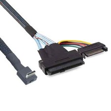 90degree PCIE Oculink SFF8611 4I to U.2 SAS SFF8639 adapter cable with SATA 15P
