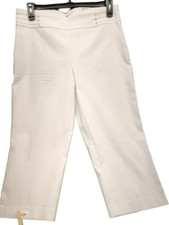 JM Collections Rivet Capri Comfort Waistband White Size L  P129
