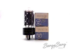 2 Vintage Westinghouse 6AX4GTB Power Damper Diode TV Receiver Audio Vacuum Tube