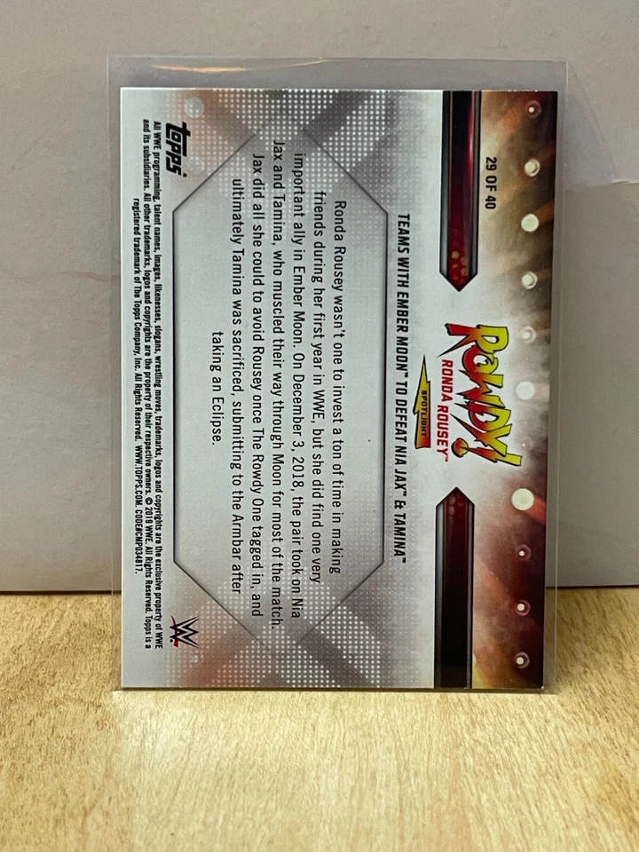 2019 Topps WWE Summerslam Rowdy Ronda Rousey Spotlight 29 of 40 - Image 2 of 2