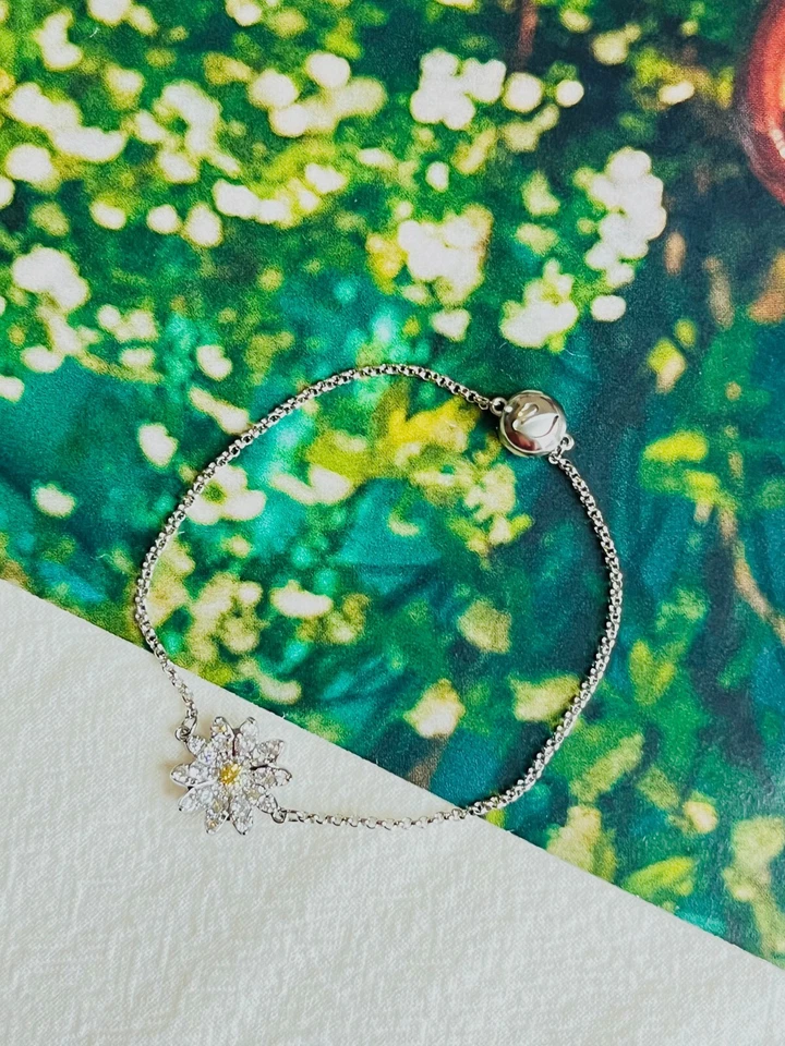 Brazalete Swarovski Remix Flor Margarita Amarillo Cristales Rodio M Nuevo con Etiquetas Foto 3 de 4