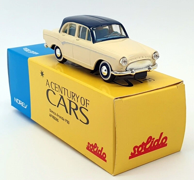 Norev A Century Of Cars 1/43 Scale AFR6085 - Simca Aronde P60 - Blue/Cream - image 4 of 4