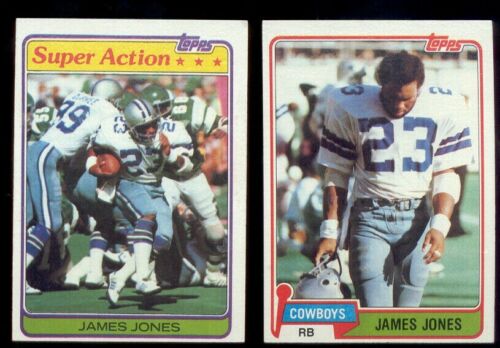 1981 Topps JAMES JONES Dallas Cowboys Rookie Card + Super Action Card - Picture 1 of 1