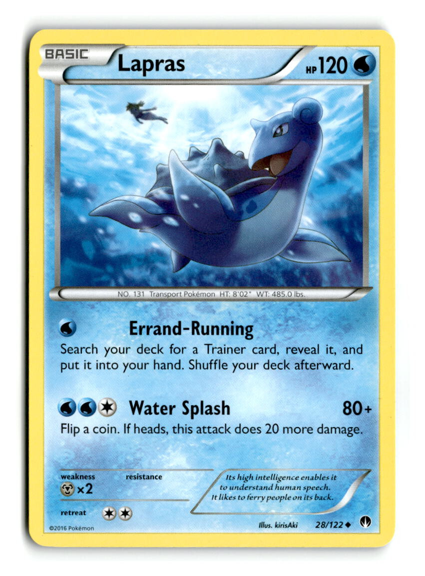 Lapras - 28/122 - Pokemon Card - 2016 - LP