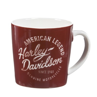 Harley-Davidson Kaffeebecher Heritage Americano, Keramik, 350 ml, Rot/Weiß