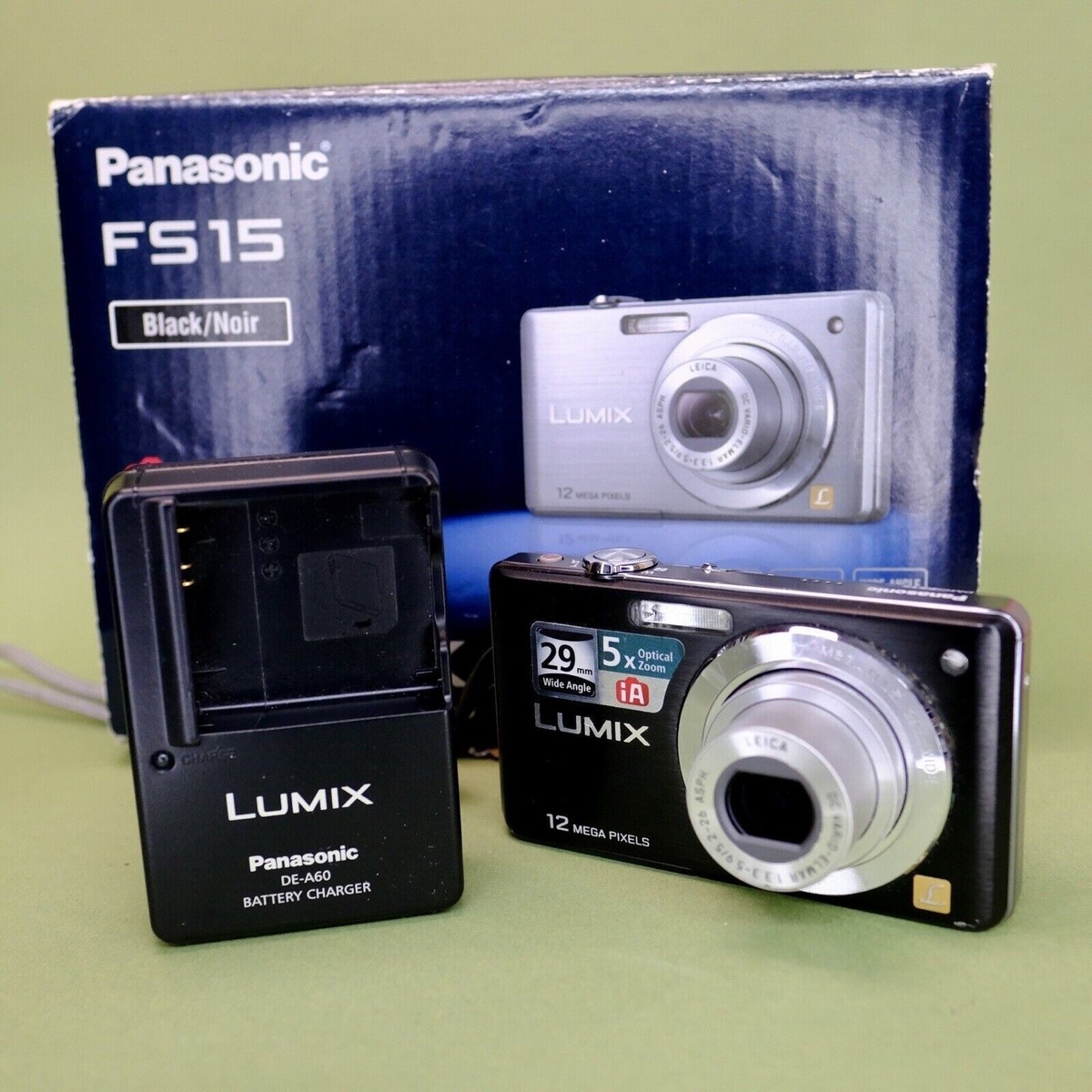 Panasonic LUMIX DMC-FS15 12.1MP Digital Camera - Black for sale