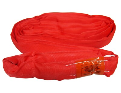 Red Endless Round Rim Sling 4 FT Tow Strap Lifting 26,400 lbs Capacity USA Made