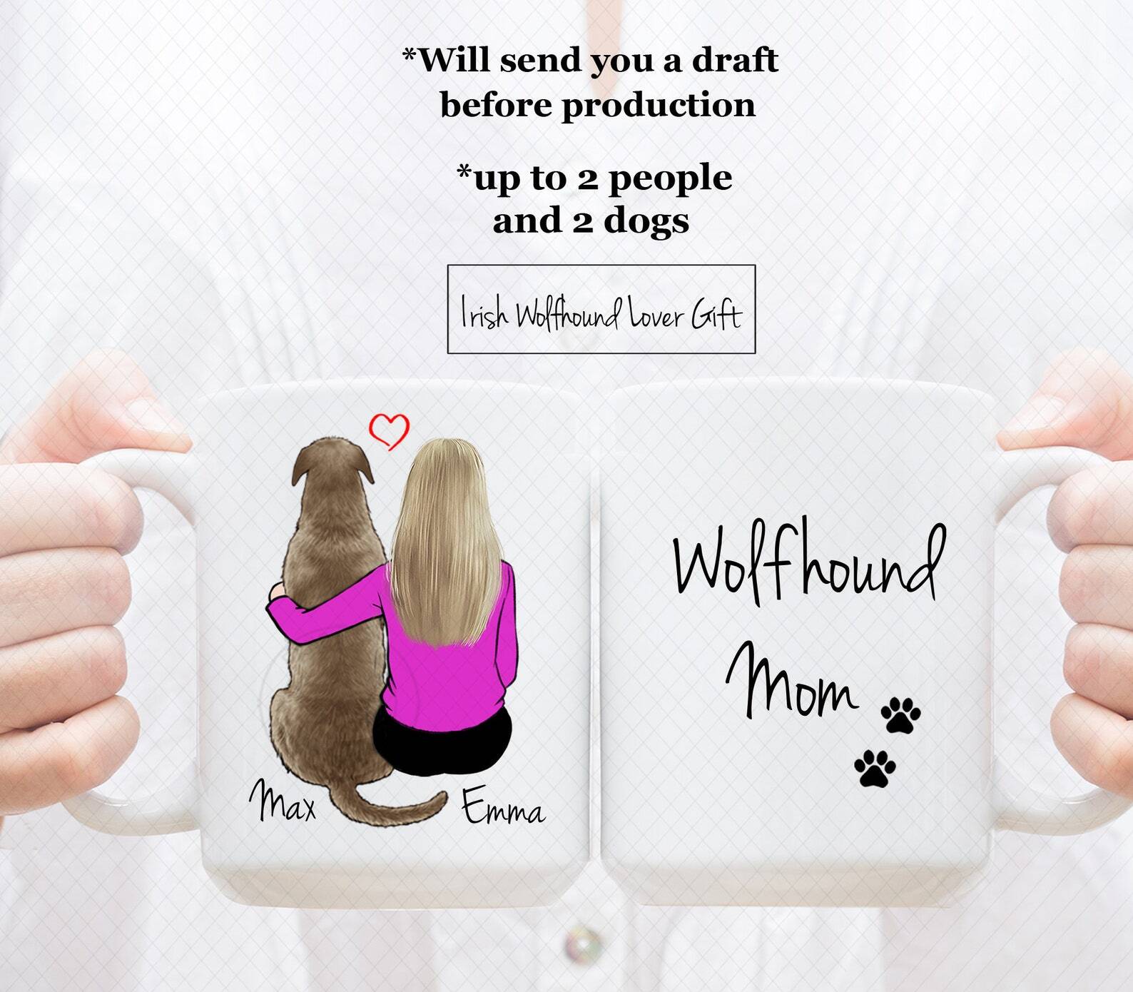 Taza Lobo Irlandesa Personalizada Lobo Irlandés Papá Taza Lobo Irlandés Mamá Taza Irlandesa