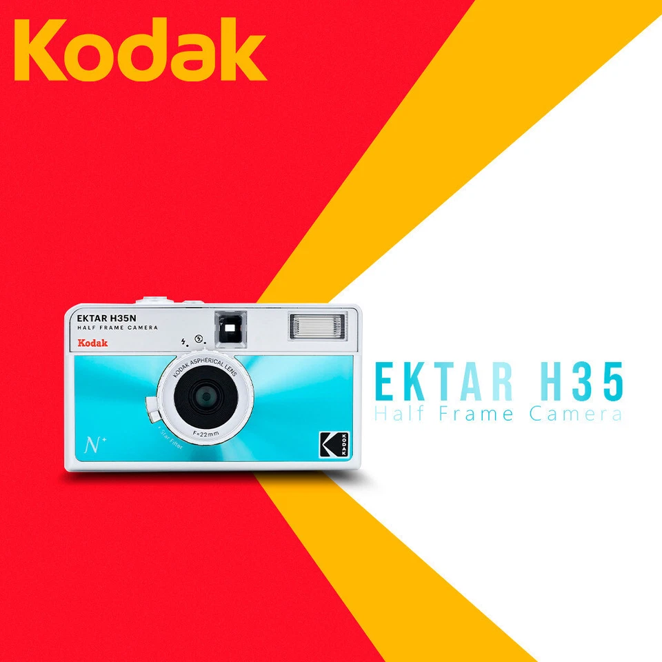 Kodak Ektar H35N 35mm Half Frame Glazed Blue Film Camera - Image 2 of 4