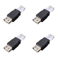 4pc RJ45 Male to USB AF A Female Adapter Socket LAN Network Ethernet Router Plug