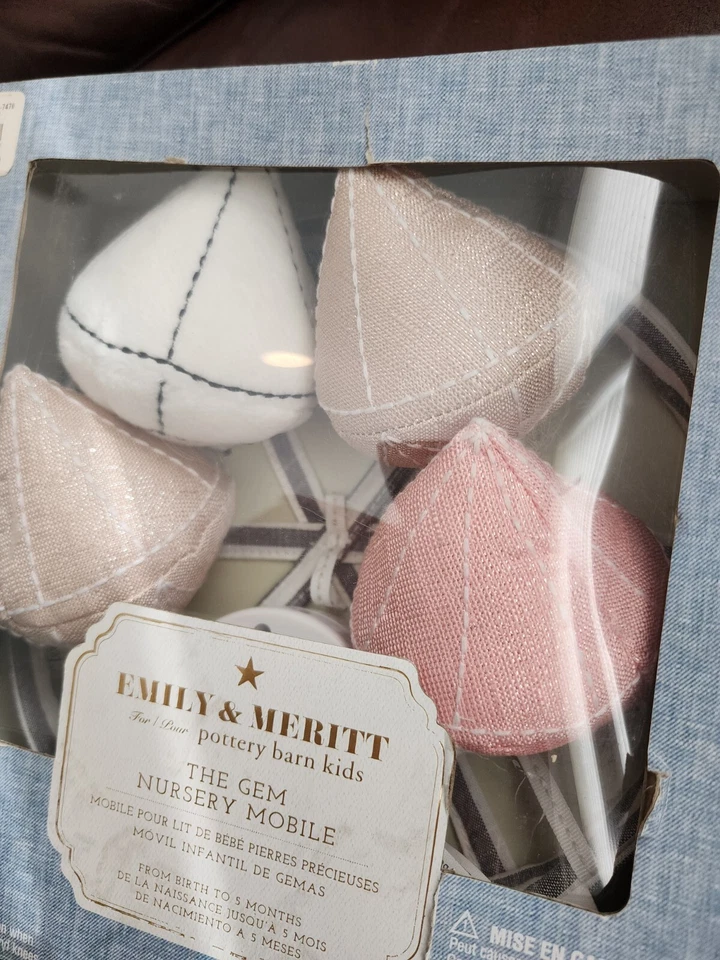 Pottery Barn Emily & Meritt "The Gem" Musical Nursery Crib Mobile & Wooden Arm - Image 3 of 4