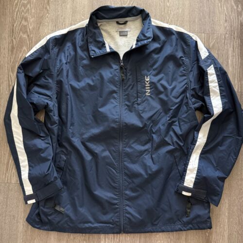 Vintage 90s Nike Spellout Windbreaker Track Lined Jacket - Size XL Blue Y2K