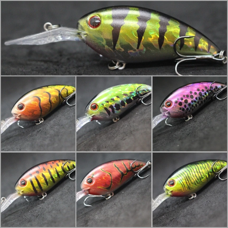 Crankbait For Bass Fishing Lures wLure 4 inch Deep Diver 2X Strong Hooks C55