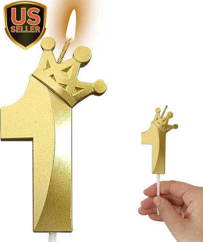 The Gold Number 1 Birthday Candle for Cake Is Beautiful Number 1 Candle for Firs